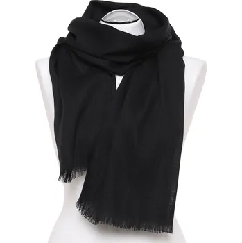 Šála Dámský Šál Velký s Třásněmi Hladký Černý Módní Jarní Šátek MORAJ