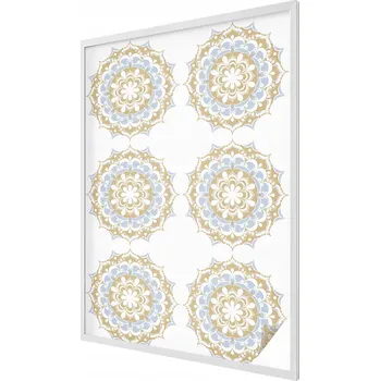 Okenní dekorace Fólie Vitrážová dýha Samolepicí Mléčná fólie na okno Barevné mandaly 100x146