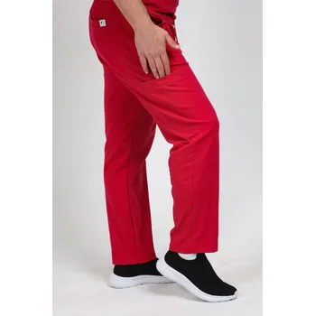 Pánské kalhoty Scrubsheep Pánské zdravotnické kalhoty rovného střihu - Malinově červená XL