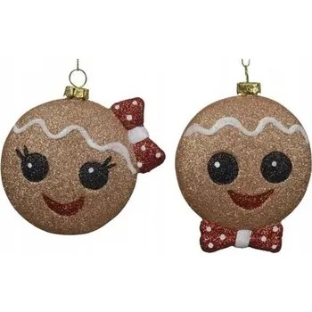 Vánoční dekorace Vánoční Koule perníková mix 8x3x9,1cm