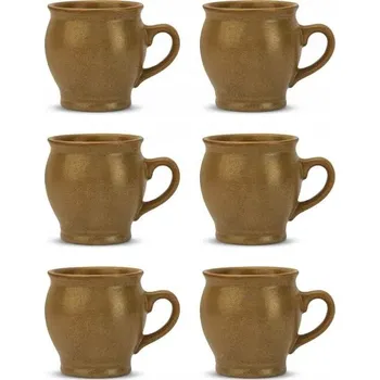 Kameninové hrnky s uchem na svařené víno KERA CERAMIKA BÉŽOVÉ 6 ks