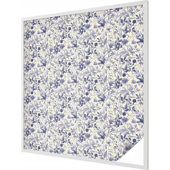 Okenní dekorace Samolepící fólie na okno proti slunci – mléčná, květinový symetrický vzor, 100x100 cm