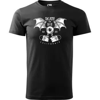 Pánské tričko Sablio Tričko s potiskem Skate or Die - černé S