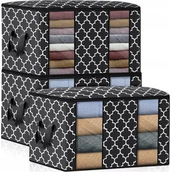 Úložný box 3 ks. SKLÁDACÍ ÚLOŽNÉ TAŠKY NA OBLEČENÍ 102L, ORGANIZÉR