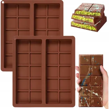 Forma na pečení 2x FORMA SILIKONOVÁ FORMA NA ČOKOLÁDU DUBAJSKÁ HNĚDÁ