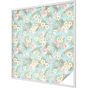 Okenní dekorace Fólie Samolepicí Vitrážová nálepka na sklo Okno Tropický vzor 100x100