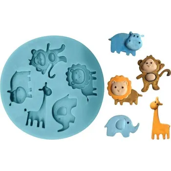 Silikonová formička zoo zvířátka 7x7cm - Cakesicq | Cukrářské potřeby