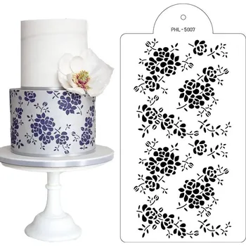 Stencil šablona květiny magic 40x21cm - Cakesicq | Cukrářské potřeby