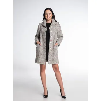 Dámský kabát Runo Styl Dámský buklé kabát INKA v šedé barvě Velikost: M