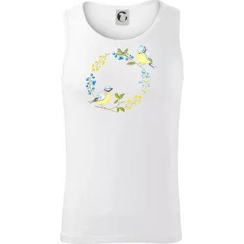 Sýkorky na kruhu z květin - Tílko pánské Core - XL ( Bílá )