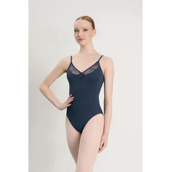 Body Intermezzo,Taneční trikot s krajkou na ramínka 31722, modrá XL