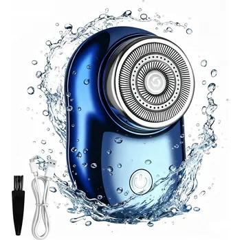 Holicí strojek HOLICÍ STROJEK pánský cestovní mini holicí strojek nabíjený USB modrý