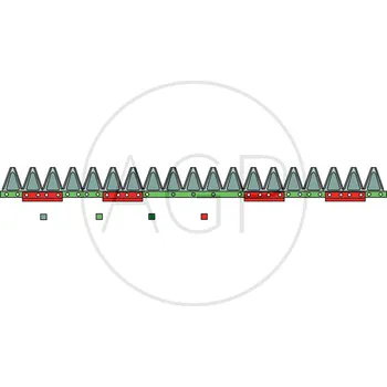 Pracovní nůž Nůž žací lišty ESM o délce 970 mm s počtem 19 čepelí, pozice spodní nůž, s počtem děr 2x101,6 mm