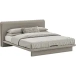 Woodsoft Béžová bouclé dvoulůžková postel Nola 200 x 200 cm