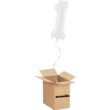 Party dekorace HeliumKing Balónový box - Narozeninové číslo 1 bílý 86 cm