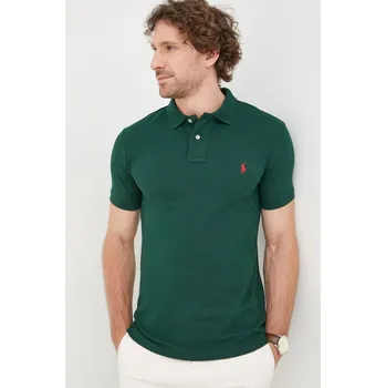 Bavlněné polo tričko Polo Ralph Lauren zelená barva 710795080018 78X, vel. M