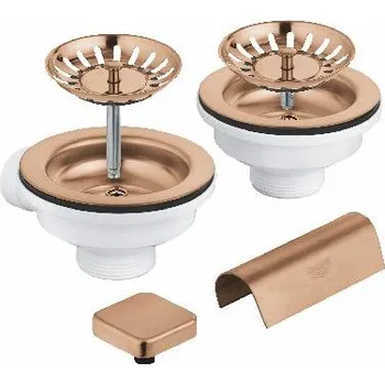 Vodovodní baterie Grohe Příslušenství - Odtoková souprava pro dvoudřez, kartáčovaný Warm Sunset 40999DL0