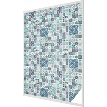 Okenní dekorace Dekorativní mléčná okenní Fólie s motivem květinových dlaždic, 100x146 cm