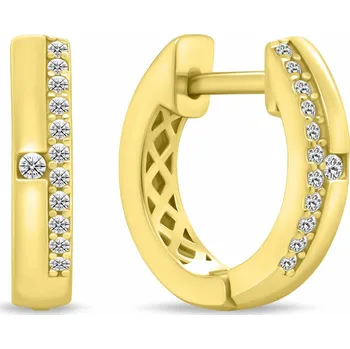 Náušnice Brilio Silver Oblíbené pozlacené kruhy se zirkony EA471Y + 2 měsíce na vrácení zboží