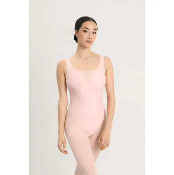 Body Intermezzo,Taneční trikot se síťovinou na ramínka 31713, lososová XS