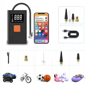 Kompresor BEZDRÁTOVÝ AUTO/MOTO KOMPRESOR PUMPA 150psi 2000 mAh LED USB