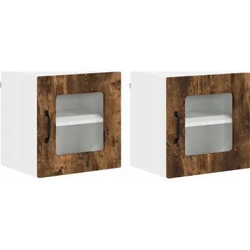 Kuchyňská skříňka Horní kuchyňská skříňka 2 pcs Kouřový dub 40 x 31 x 40 cm