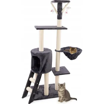 Škrabadlo pro kočky Vysoké víceúrovňové WERDANO PETS 138 cm Tmavě šedé
