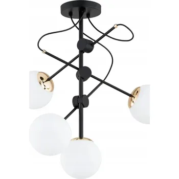 Závěsná lampa černá, bílé koule, nastavitelná, 4xE14, 10 W, OLIMP, Alfa