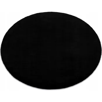 Koberec Koberec BUNNY kulatý černý IMITACE KRÁLIČÍ KOŽEŠINY kulatý prům. 160 cm
