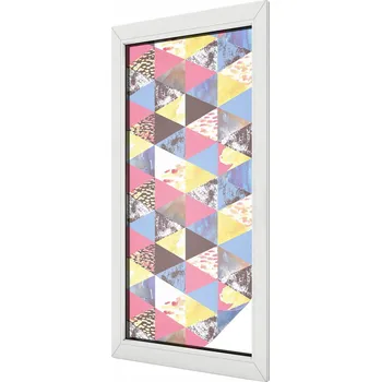 Okenní dekorace Ozdobná Fólie mléčná fólie Samolepicí Barevné trojúhelníky 50 x 116 cm