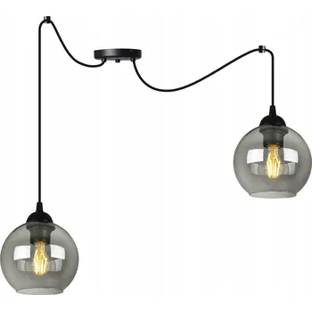 ZÁVĚSNÉ STROPNÍ SVÍTIDLO LUSTR SKLENĚNÉ KOULE ČERNÝ PAVOUK LOFT DO OBÝVÁKU