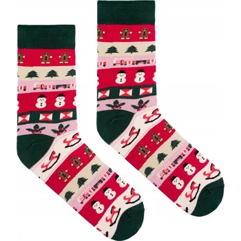 Dámské oblečení KABAK Vánoční Ponožky se vzory 36-41 vícebarevné, velikost 36-40