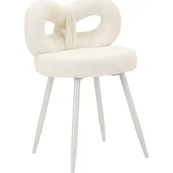 Jídelní židle Designová jídelní židle Ilary Mini bouclé bílá