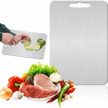 Kuchyňské prkénko PRKÉNKO NA KRÁJENÍ Z NEREZOVÉ OCELI ROBUSTNÍ HYGIENICKÉ 46X30 cm kovové