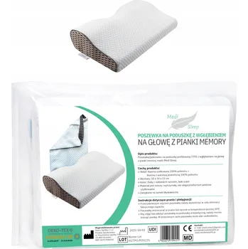 Polštář Povlak na profilovaný polštář Medi Sleep bílý se zipem