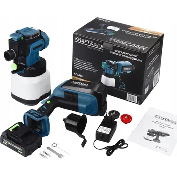 Stříkací pistole Akumulátorová stříkací pistole na malování stěn 21V 2.5Ah 1.2L LED regulace