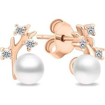 Náušnice Brilio Silver EA622R bronzové s pravými perlami (Ag 925/1000, 0,96 g)