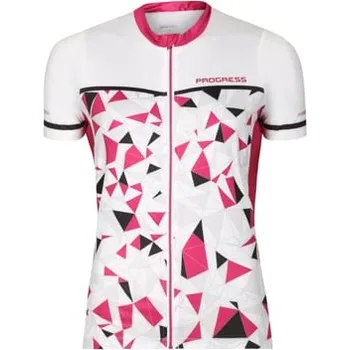 cyklistický dres RIPRESA Dámský cyklistický dres RIPRESA, prodyšný, celopropínací, mesh panely bílá/malinová S