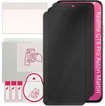 Pouzdro na mobilní telefon 3x Hybridní Sklo s filtrem soukromí pro Realme GT8 Pro Aston Martin, PRIV