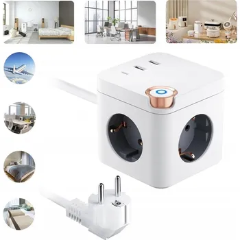 Elektrická zásuvka Elektrický Rozbočka s vypínačem rozdvojka do zásuvky, rozbočovač