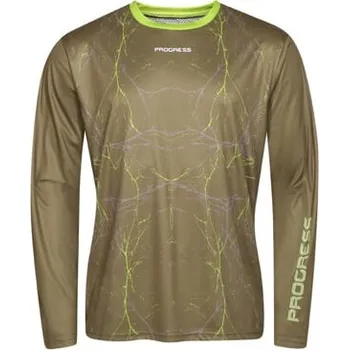 cyklistický dres ARMAGEDON Pánský cyklistický dres dlouhý rukáv funkční prodyšný olivová XL