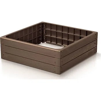 Vyvýšený záhon Prosperplast Vyvýšený záhon plastový BASE WOODY 75,6×75,6 cm – zahradní záhon, hnědý / cihlový 1151 ZAHRADA Sklad6 1151 (ZAHRADA Sklad6 )