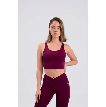 Dámské tričko Intermezzo,Fitness crop top 6654, vínová XS