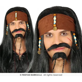 Guirca paruka polodlouhé vlasy černá