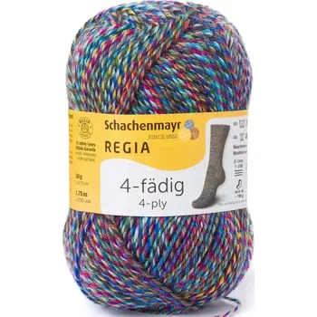 Příze Regia 4-Ply Color 4067 indian night color 210m/50g (Ponožková příze Regia 4067 indian night color)