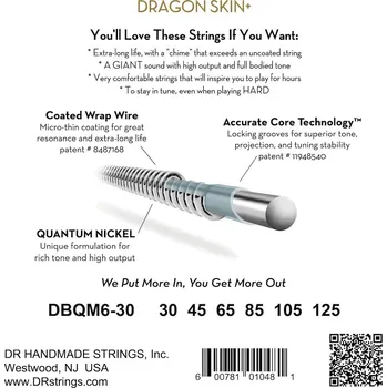 Struna pro kytaru a smyčcový nástroj DR Strings Dragon Skin+ Multi-Scale DBQM6-30