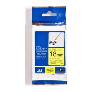 Kotouček do pokladny a tiskárny štítků Brother - TZe-FX641, žlutá / černá, 18 mm, s flexibilní páskou TZEFX641