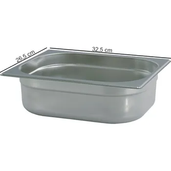 Plech na pečení TOMGAST | Gastronádoba PROFI velikost GN 1/2, výška 6,5 cm (Gastronádoba GN 1/2 - hloubka 6,5 cm)