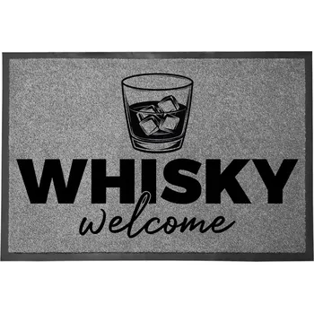 Rohožka VSTUPNÍ ROHOŽKA ŠEDÁ 40X60CM KE DVEŘÍM VTIPNÁ DO DOMU | WHISKY