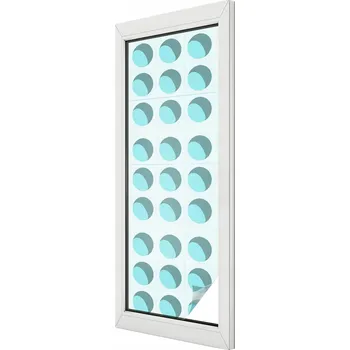 Okenní dekorace Mléčná okenní Fólie na okno, balkon, sklo - moderní kruhy 50x146 cm